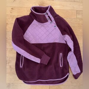 Abercrombie & Fitch Womens Quilted Fleece- Burgundy and Lavender